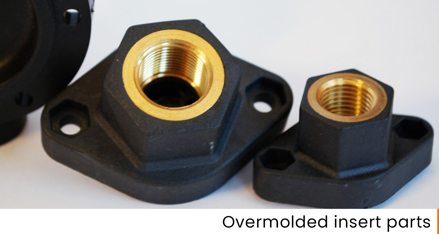 Overmolded insert parts